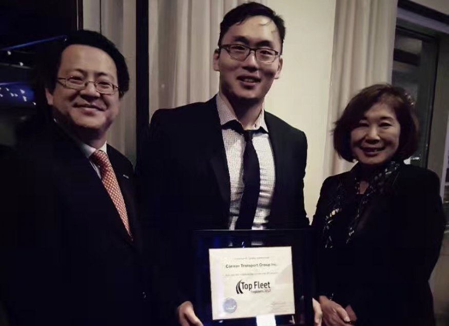 Perry Lo (Managing Director) and Gary Zheng (Trucking Supervisor) and Grace Wang (HR Trucking Association Canada)