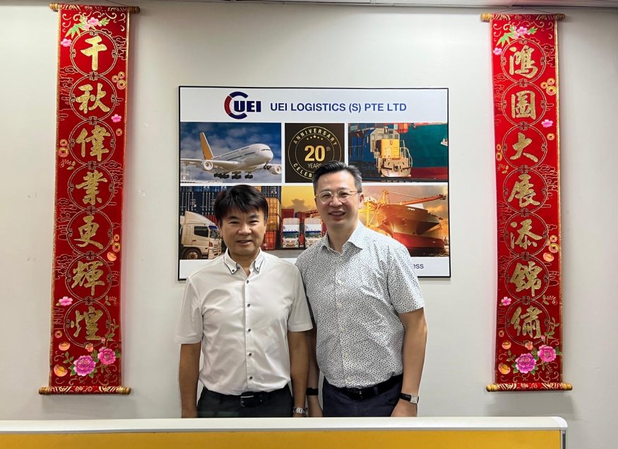 UEI’s CEO Mr. Terrence Tan (on the left) with Canaan Shipping’s CEO Mr. Patrick Lo