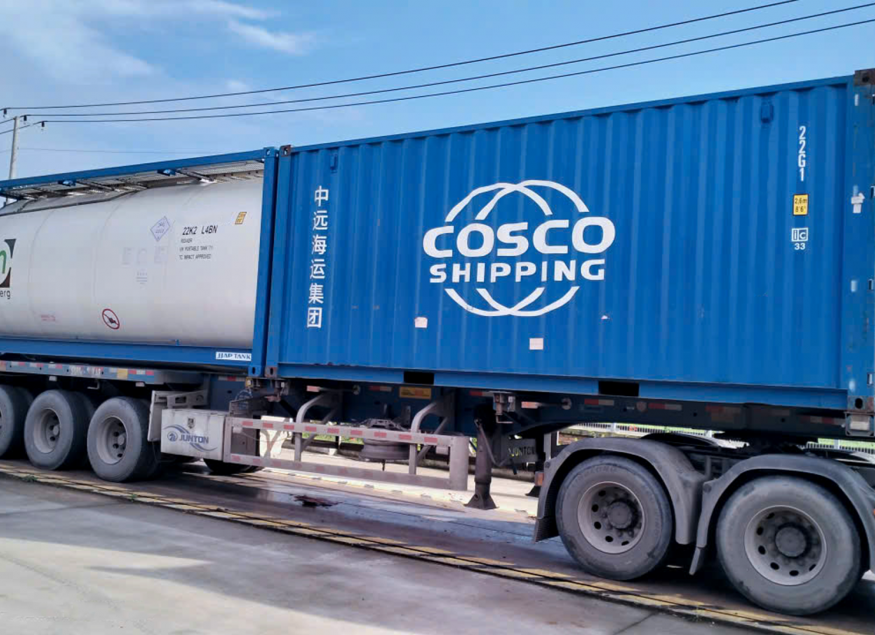 Inland trucking of chemical tank containers, with strict control over transportation procedures